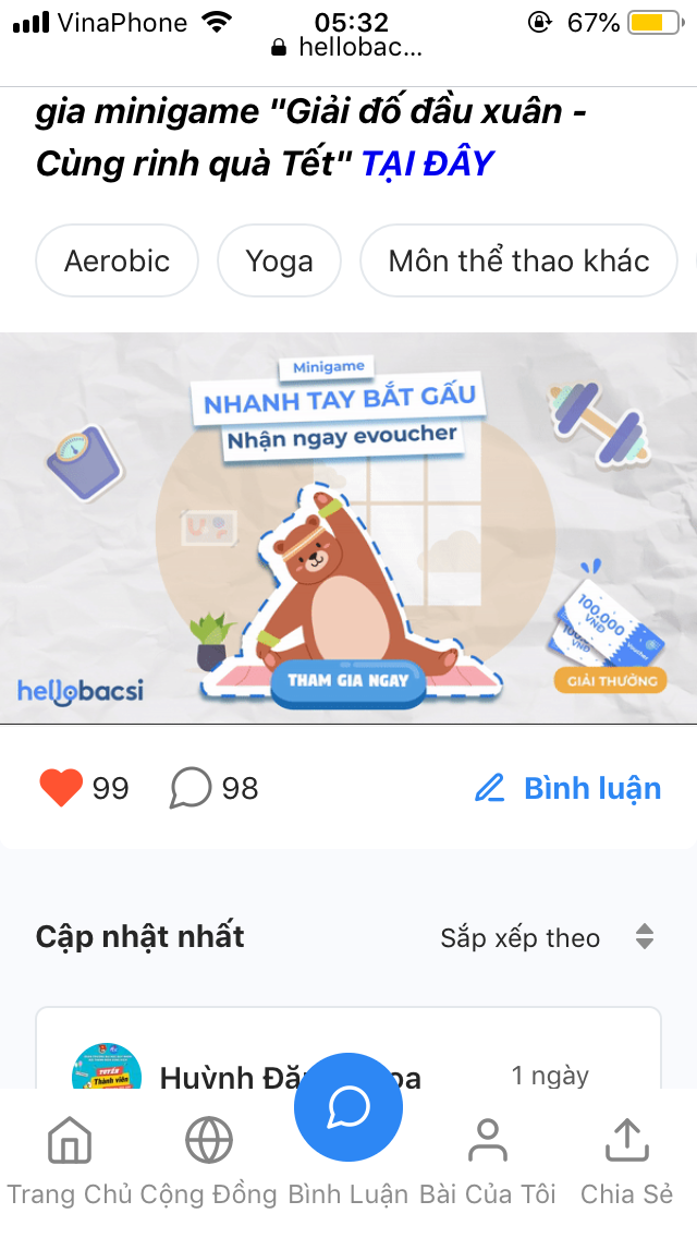  [Minigame] Nhanh tay bắt gấu - Nhận ngay voucher