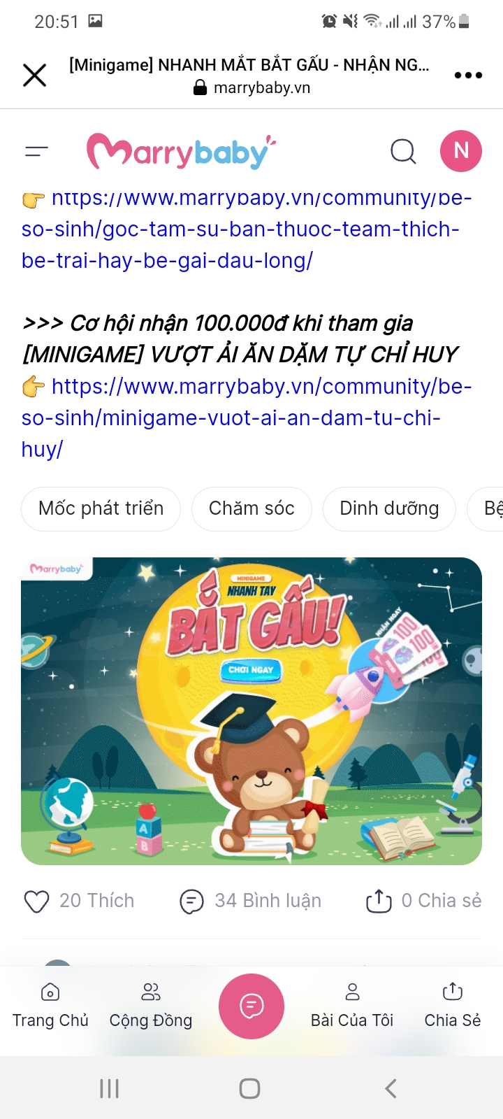 [Minigame] NHANH MẮT BẮT GẤU - NHẬN NGAY 100K 