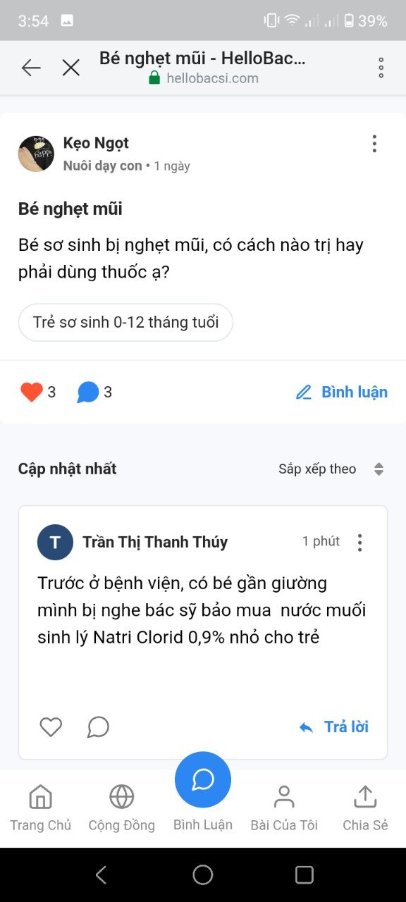 Trở thành thành viên tích cực nhất tháng của cộng đồng Nuôi dạy con Hello Bacsi 