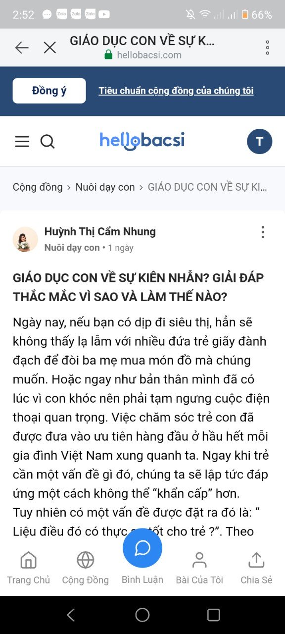 Trở thành thành viên tích cực nhất tháng của cộng đồng Nuôi dạy con Hello Bacsi 