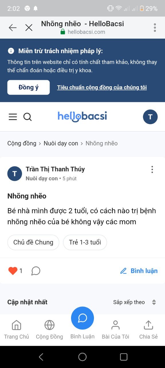 Trở thành thành viên tích cực nhất tháng của cộng đồng Nuôi dạy con Hello Bacsi 