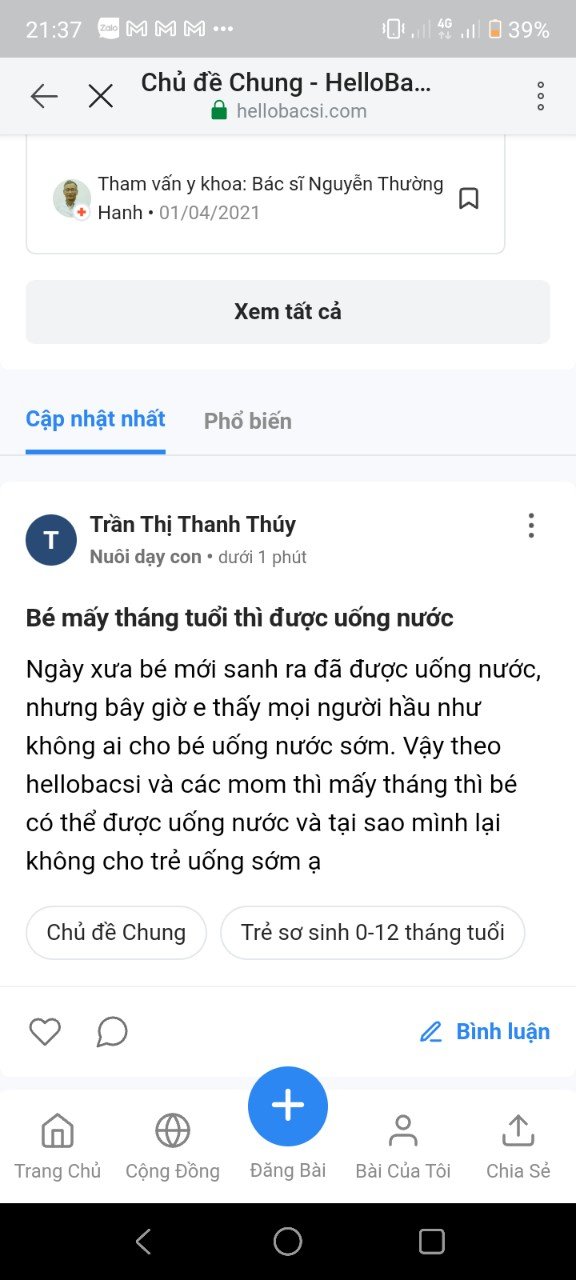 Trở thành thành viên tích cực nhất tháng của cộng đồng Nuôi dạy con Hello Bacsi 