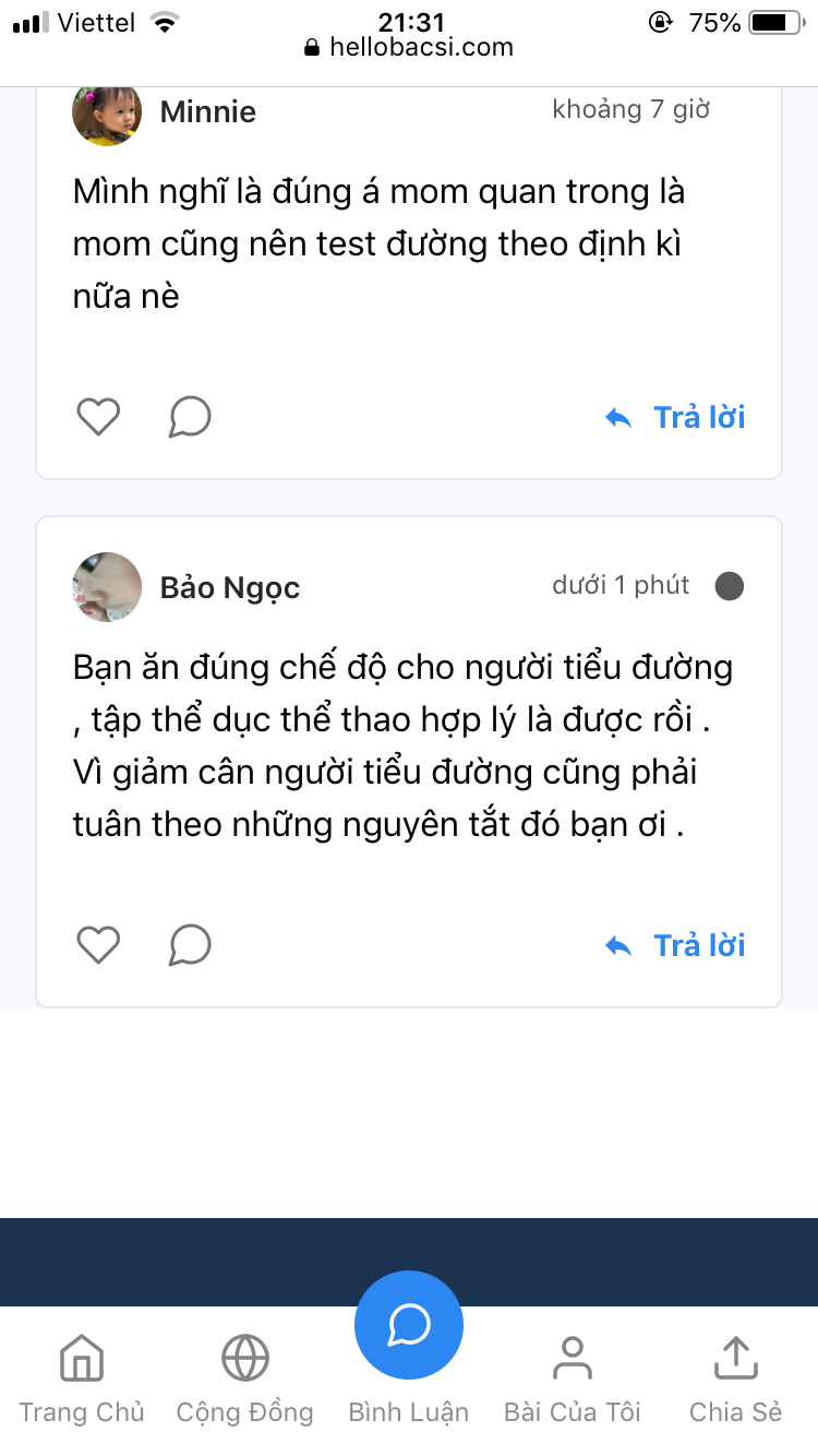 Trở thành thành viên tích cực nhất tháng của cộng đồng Tiểu đường Hello Bacsi