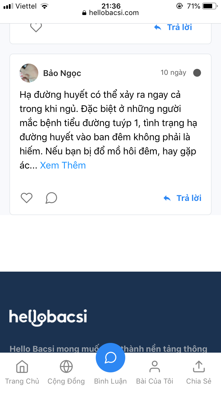 Trở thành thành viên tích cực nhất tháng của cộng đồng Tiểu đường Hello Bacsi