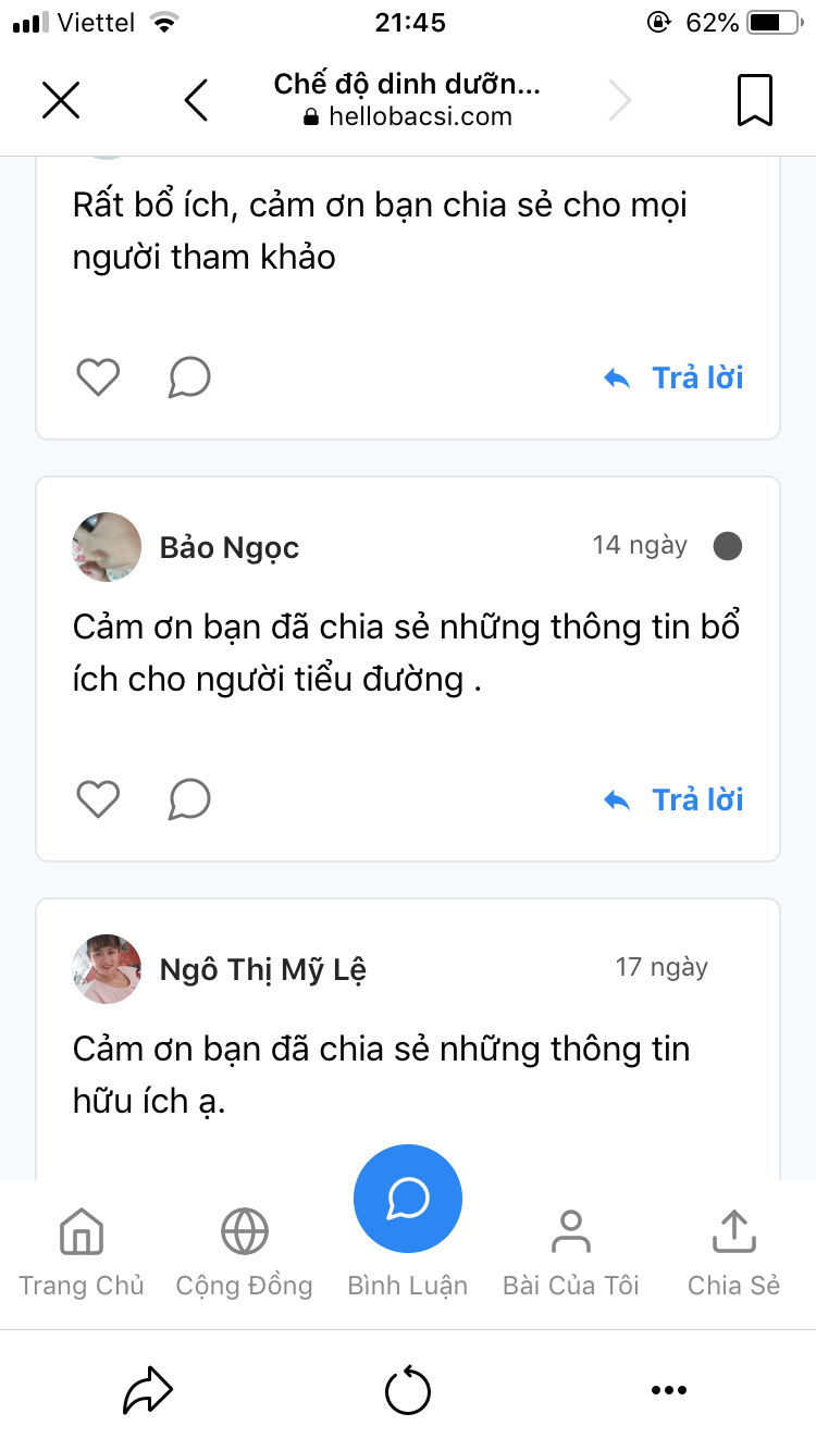 Trở thành thành viên tích cực nhất tháng của cộng đồng Tiểu đường Hello Bacsi