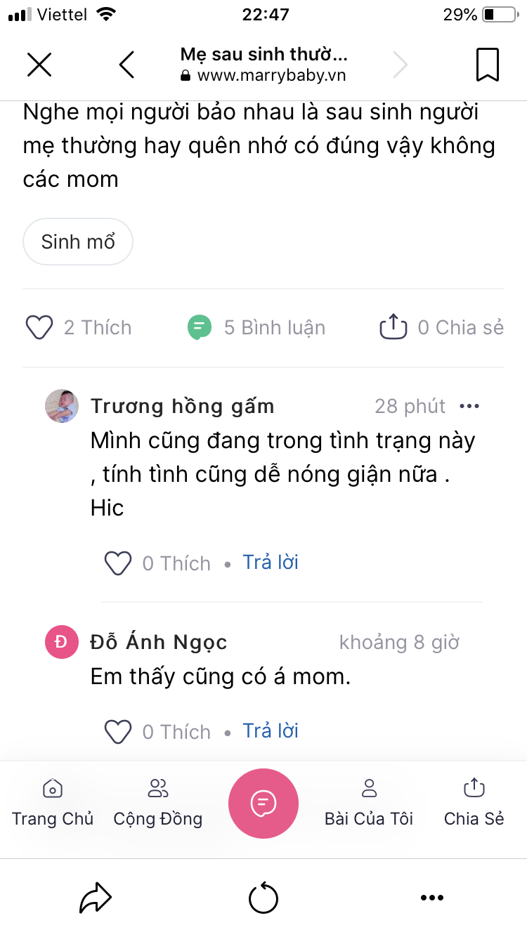 TRỞ THÀNH THÀNH VIÊN TÍCH CỰC NHẤT THÁNG CỦA CỘNG ĐỒNG CHĂM SÓC MẸ SAU SINH MARRYBABY