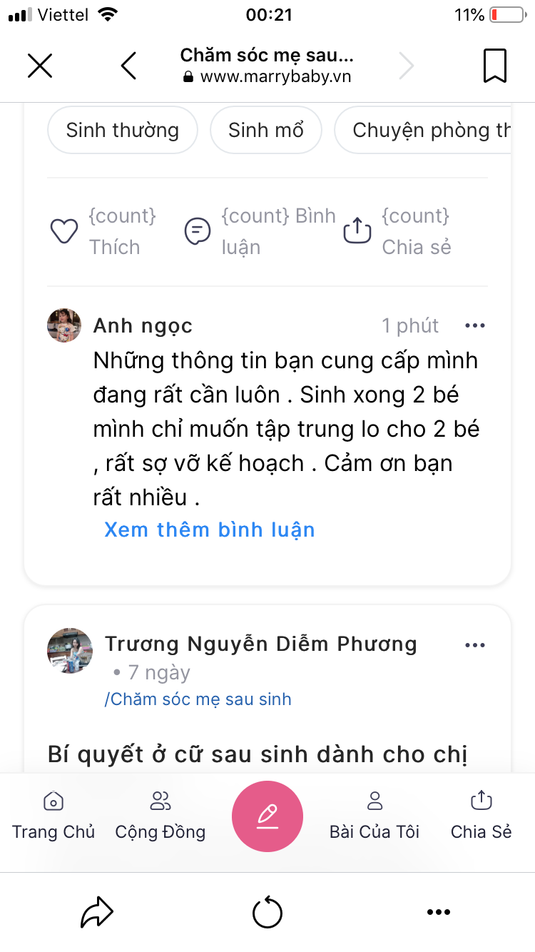 TRỞ THÀNH THÀNH VIÊN TÍCH CỰC NHẤT THÁNG CỦA CỘNG ĐỒNG CHĂM SÓC MẸ SAU SINH MARRYBABY