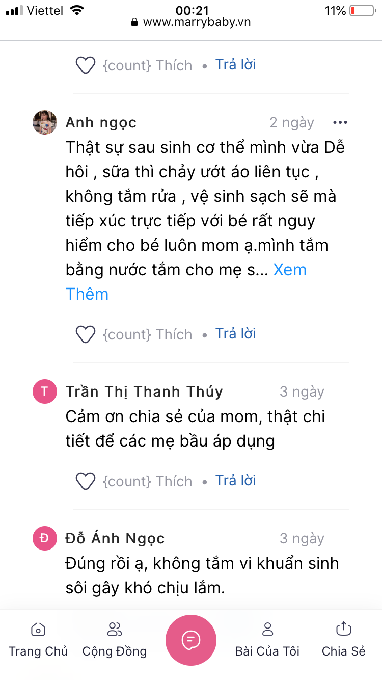 TRỞ THÀNH THÀNH VIÊN TÍCH CỰC NHẤT THÁNG CỦA CỘNG ĐỒNG CHĂM SÓC MẸ SAU SINH MARRYBABY