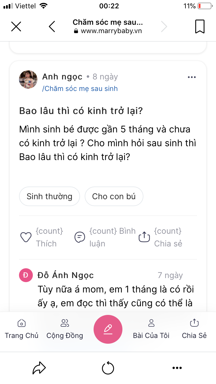 TRỞ THÀNH THÀNH VIÊN TÍCH CỰC NHẤT THÁNG CỦA CỘNG ĐỒNG CHĂM SÓC MẸ SAU SINH MARRYBABY