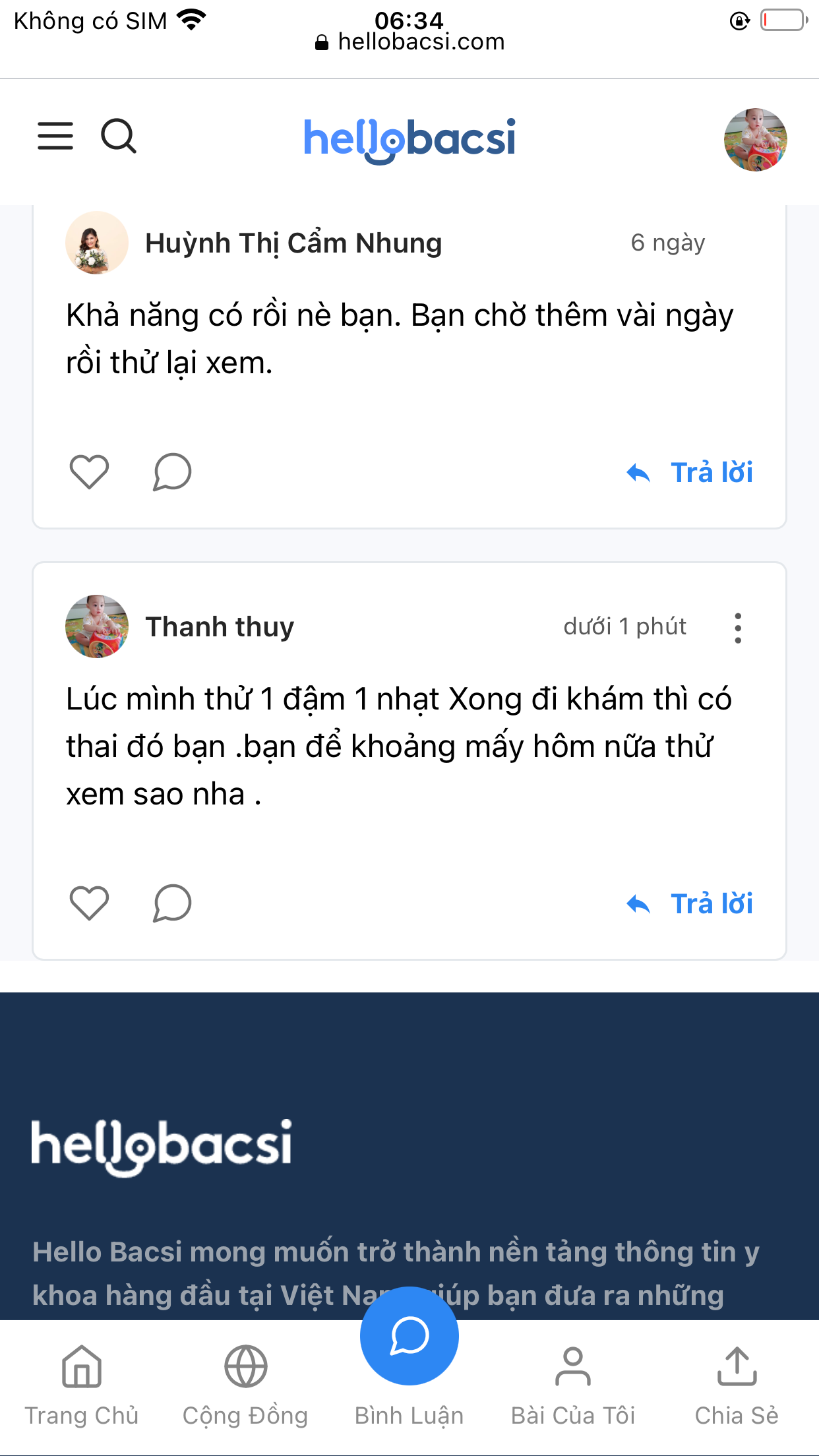 Trở thành thành viên tích cực nhất tháng của cộng đồng Mang thai Hello Bacsi