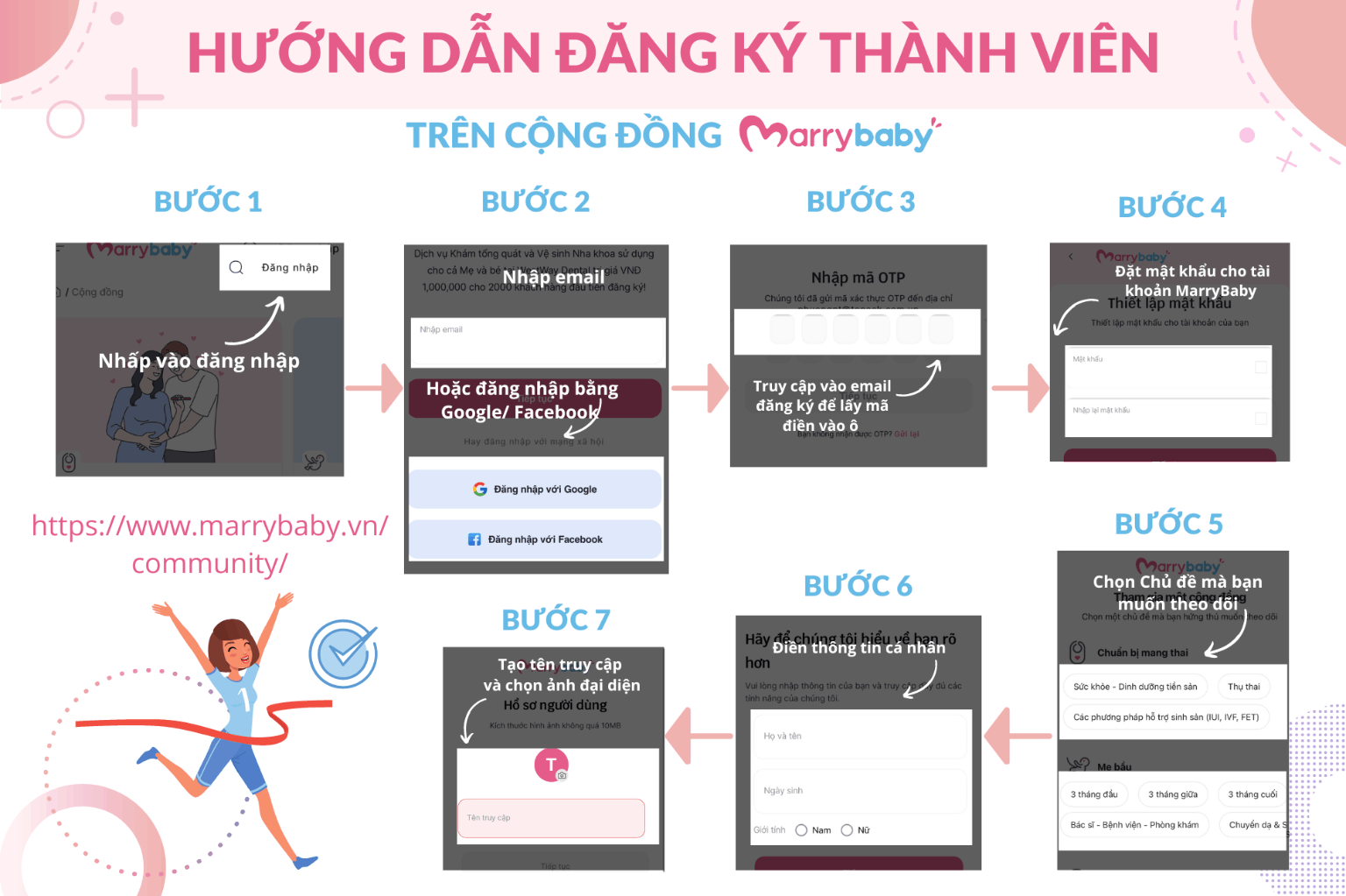 HƯỚNG DẪN ĐĂNG KÝ THÀNH VIÊN MARRYBABY