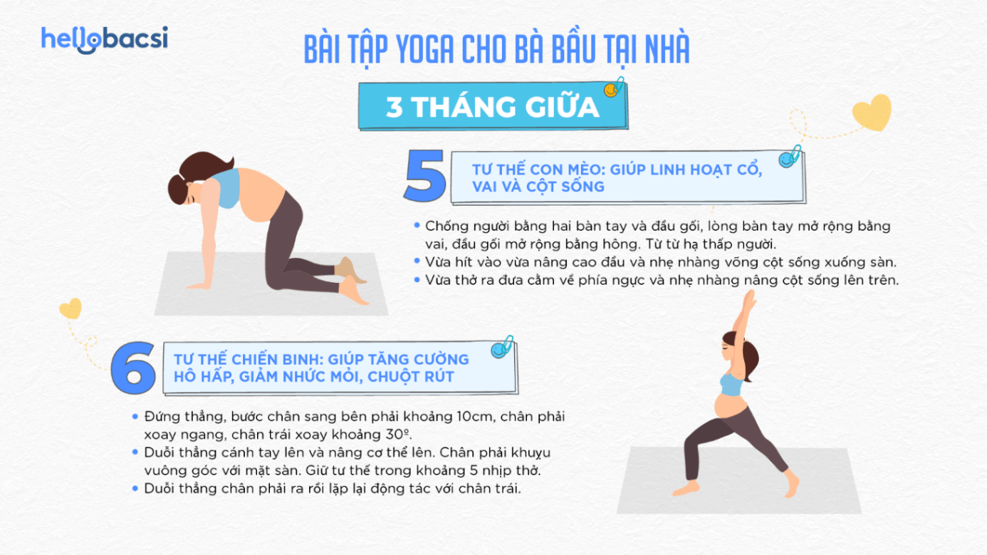 BÀI TẬP YOGA CHO BÀ BẦU TẠI NHÀ THEO TỪNG THÁNG - Các bài tập yoga cho mẹ bầu trong tam cá nguyệt thứ hai