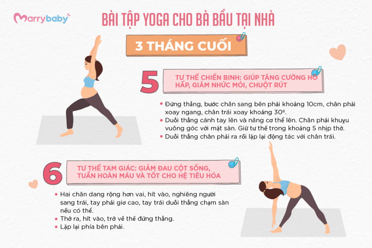 BÀI TẬP YOGA CHO BÀ BẦU TẠI NHÀ THEO TỪNG THÁNG Các bài tập yoga cho mẹ bầu trong tam cá nguyệt thứ ba 