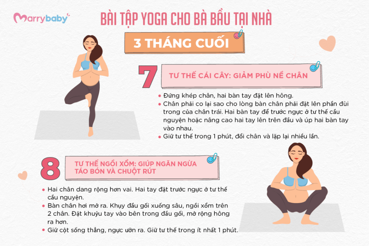 BÀI TẬP YOGA CHO BÀ BẦU TẠI NHÀ THEO TỪNG THÁNG Các bài tập yoga cho mẹ bầu trong tam cá nguyệt thứ ba 