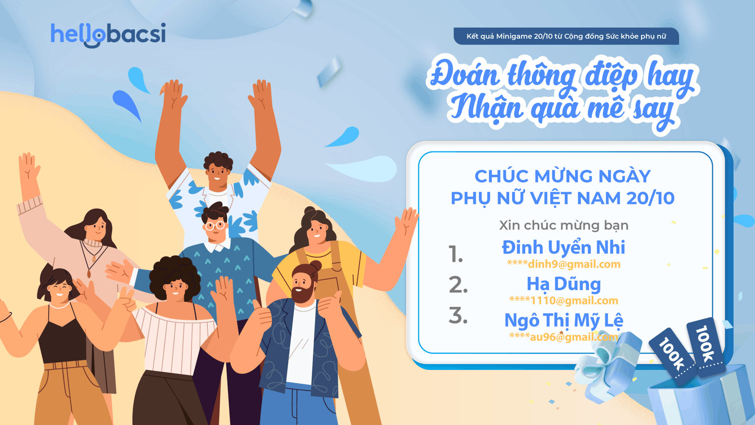 Kết quả mini game “Đoán thông điệp hay - Nhận quà mê say” 