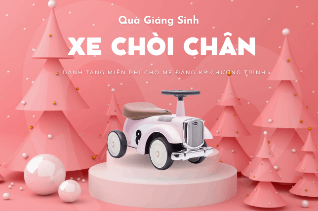 ĐẬP HỘP QUÀ GIÁNG SINH XE CHÒI CHÂN CHO BÉ YÊU