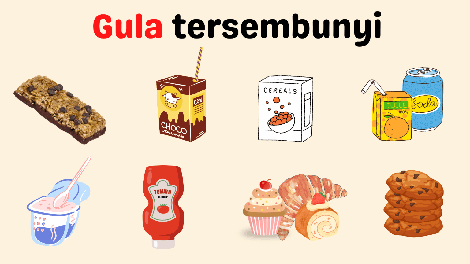 AWASI! Gula tersembunyi dalam makanan