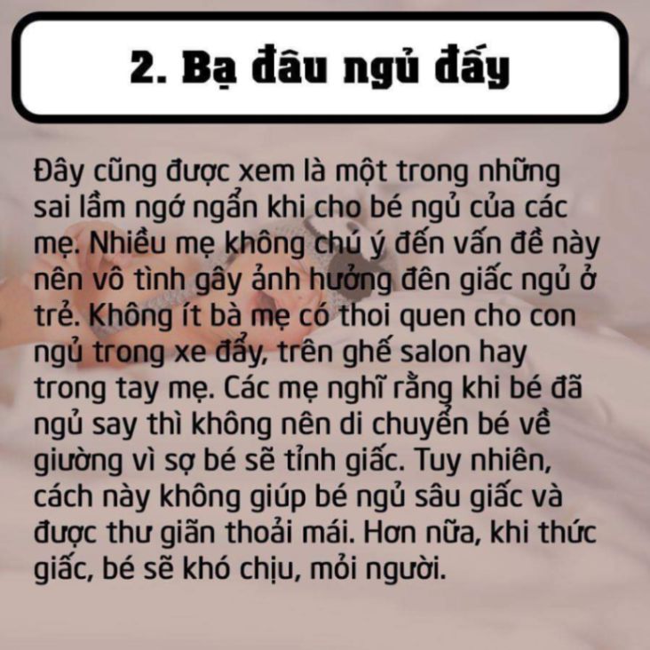 6 lỗi điển hình các mẹ thường mắc phải khi cho bé ngủ 