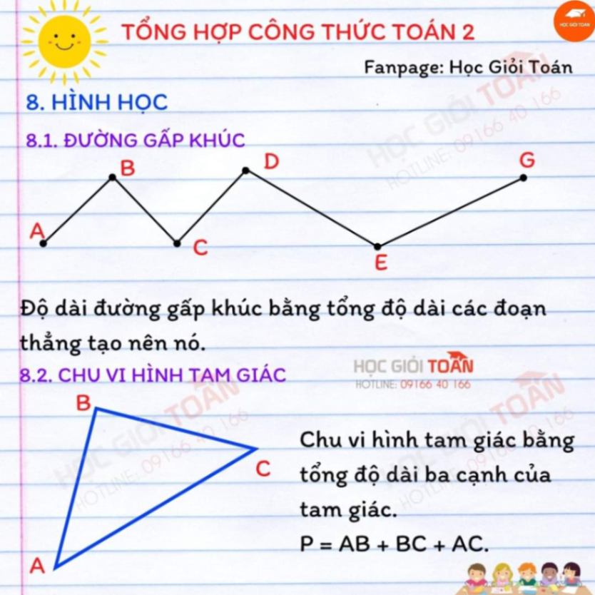 TRỌN BỘ CÔNG THỨC TOÁN TRỌNG TÂM LỚP 2- Con phải nắm chắc làm nền tảng cho các lớp sau -Bố mẹ chia sẻ về học cùng con nh