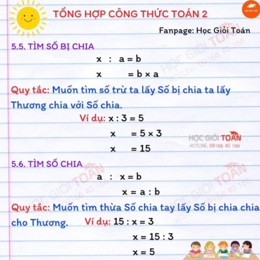 TRỌN BỘ CÔNG THỨC TOÁN TRỌNG TÂM LỚP 2- Con phải nắm chắc làm nền tảng cho các lớp sau -Bố mẹ chia sẻ về học cùng con nh