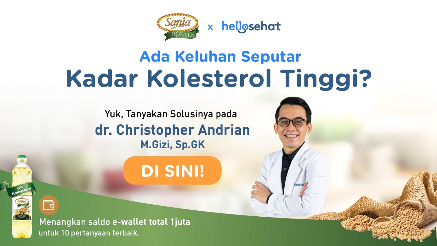 Ayo Tanya dr. Christopher Andrian, M.Gz, Sp.GK Seputar Tips Sehat Bebas Kolesterol di Sini!