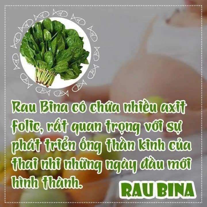 Mẹ bầu 3 tháng đầu nên chăm ăn để cung cấp đủ acid folic cho thai nhi. 3 tháng đầu mẹ cần acid folic để ngừa dị tật thai