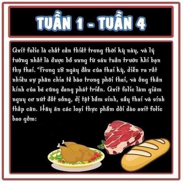 THỰC ĐƠN CHUẨN CHO MẸ BẦU MỖI TUẦN .MẸ LƯU LẠI KHI CẦN NHÉ❤❤