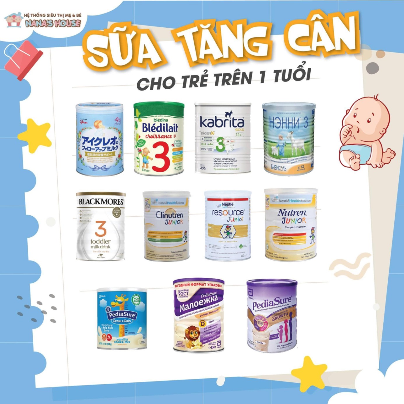 Review các loại sữa công thức cho bé 