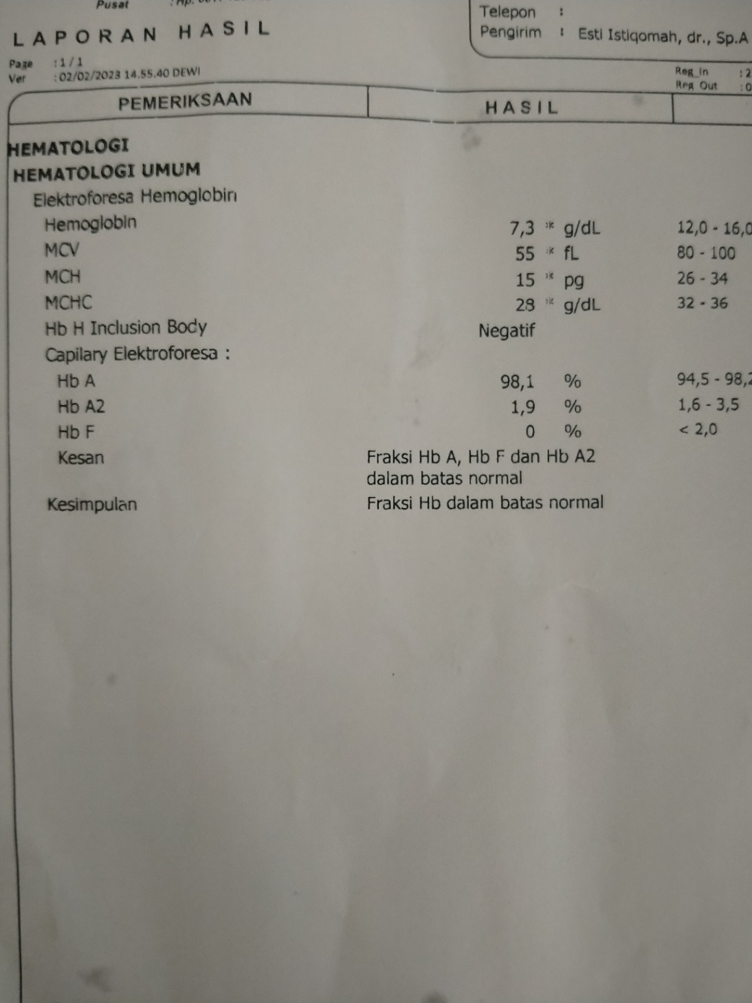 Elektroforesa hemoglobin