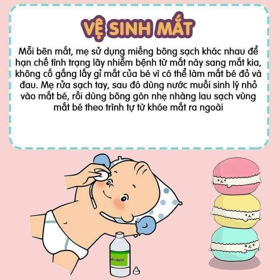 CÁCH VỆ SINH MẮT, MIỆNG TAI, MÓNG TAY CHO CON