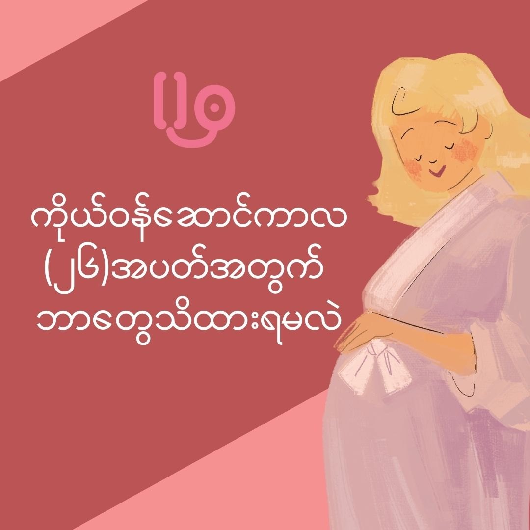 ကိုယ်ဝန်ဆောင်ကာ‌လ (၂၆)အပတ်အတွက် ဘာတွေသိထားရမလဲ 