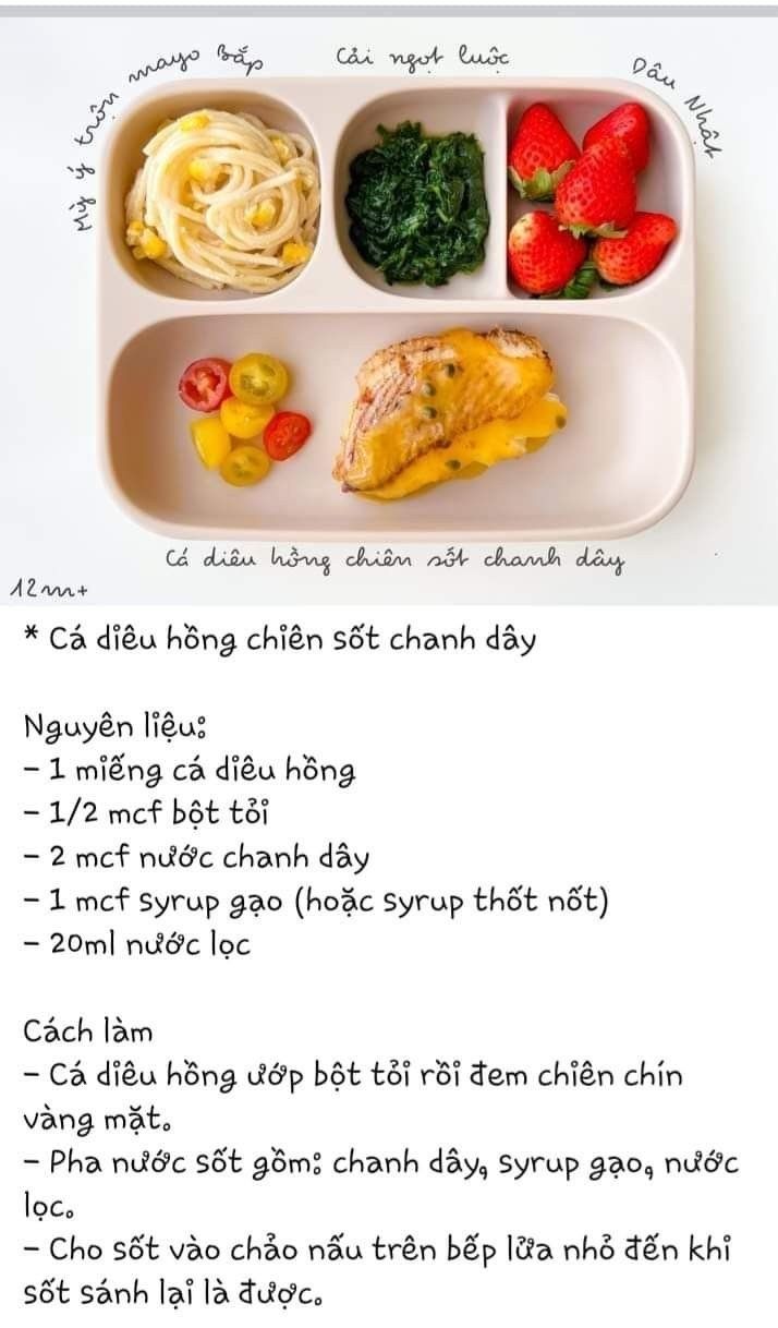 Thực đơn cho bé 1 tuổi