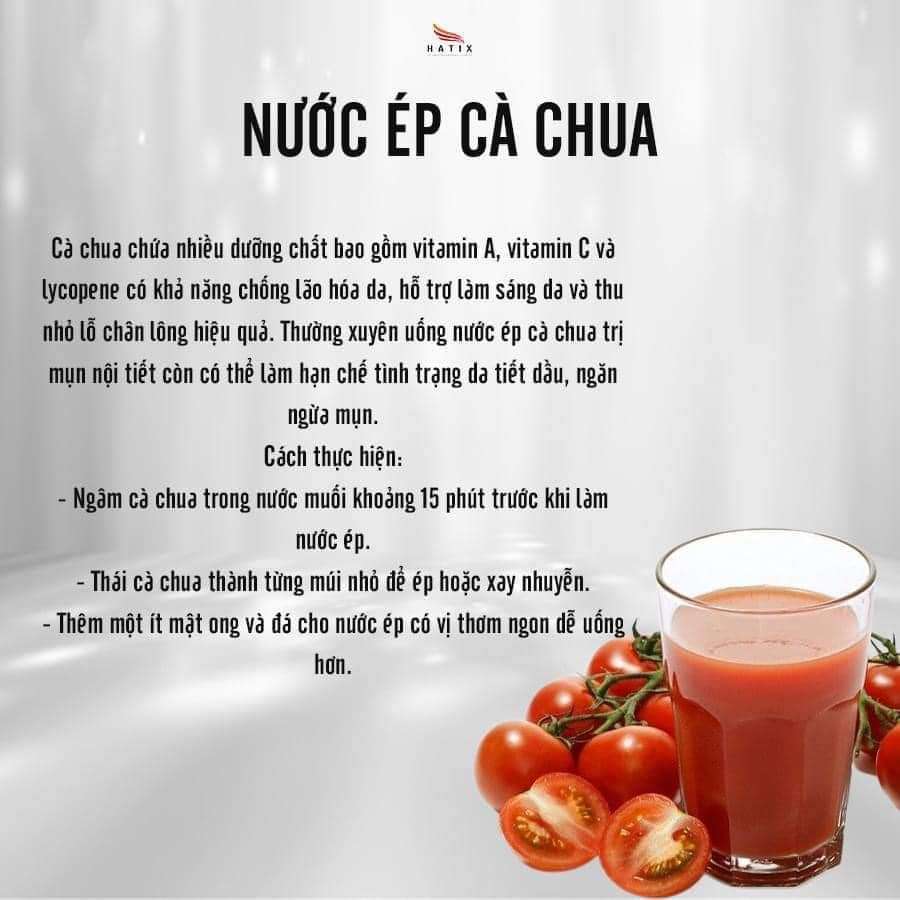 Nước ép trị mụn cho da