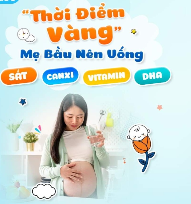 THỜI ĐIỂM VÀNG" MẸ BẦU NÊN UỐNG SẮT, CANXI, VITAMIN, DHA