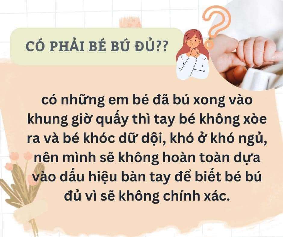 Dấu hiệu BÀN TAY XOÈ ơ trẻ sơ sinh có phải BÉ BÚ ĐỦ??