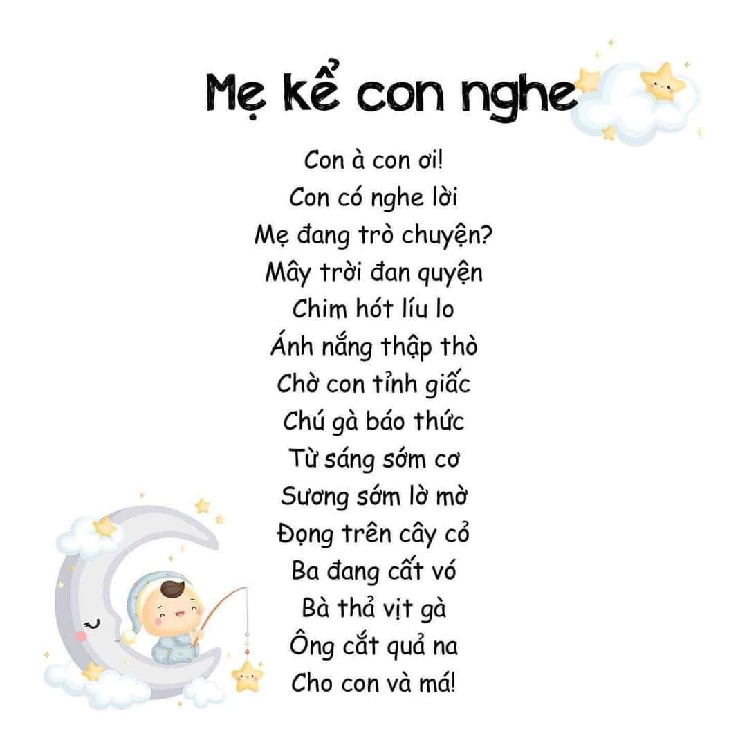 ☘️☘️☘️ TUYỂN TẬP THƠ ĐỌC TRƯỚC LÚC ĐI NGỦ CHO CONBố mẹ lưu lại để đọc cho bé nghe mỗi ngày nhé ạ