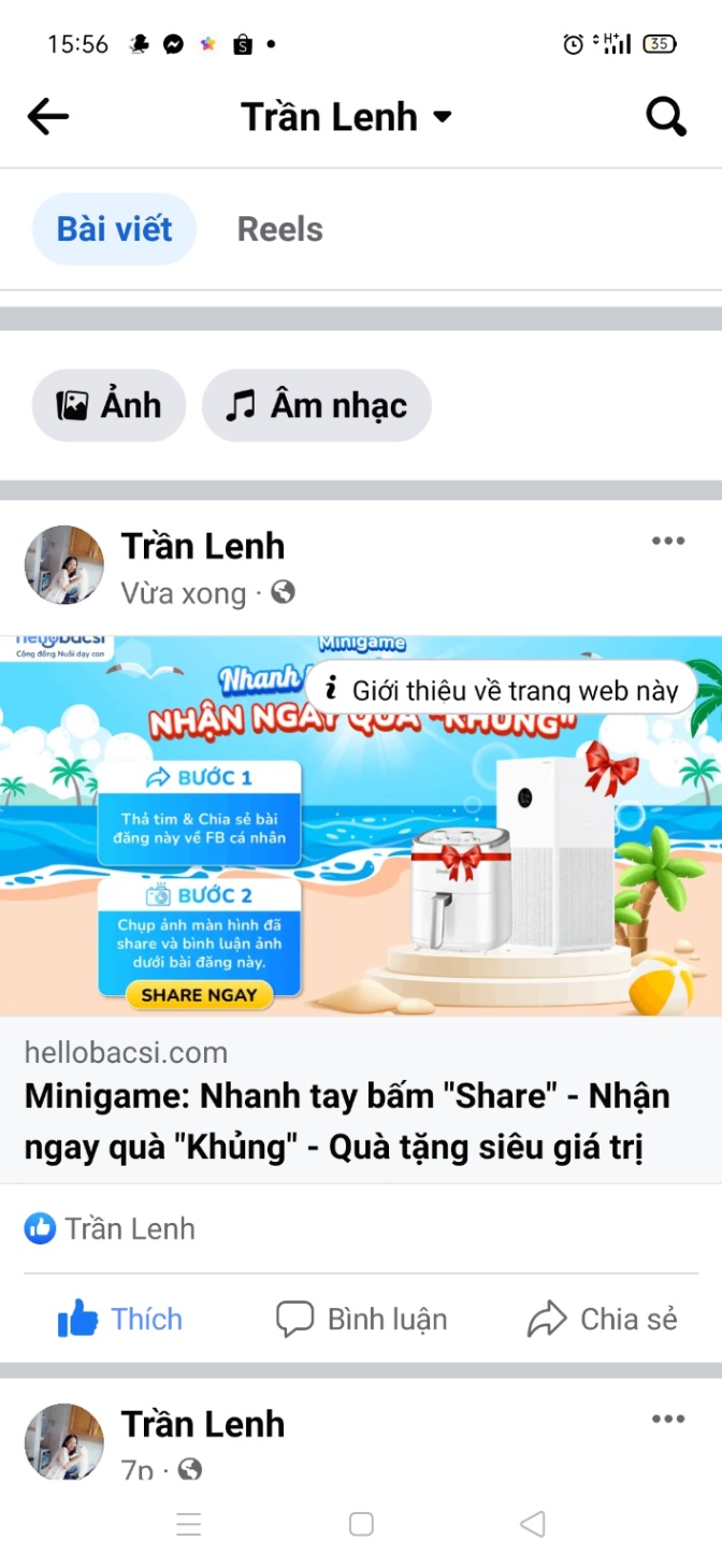 Minigame: Nhanh tay bấm "Share" - Nhận ngay quà "Khủng" - Quà tặng siêu giá trị