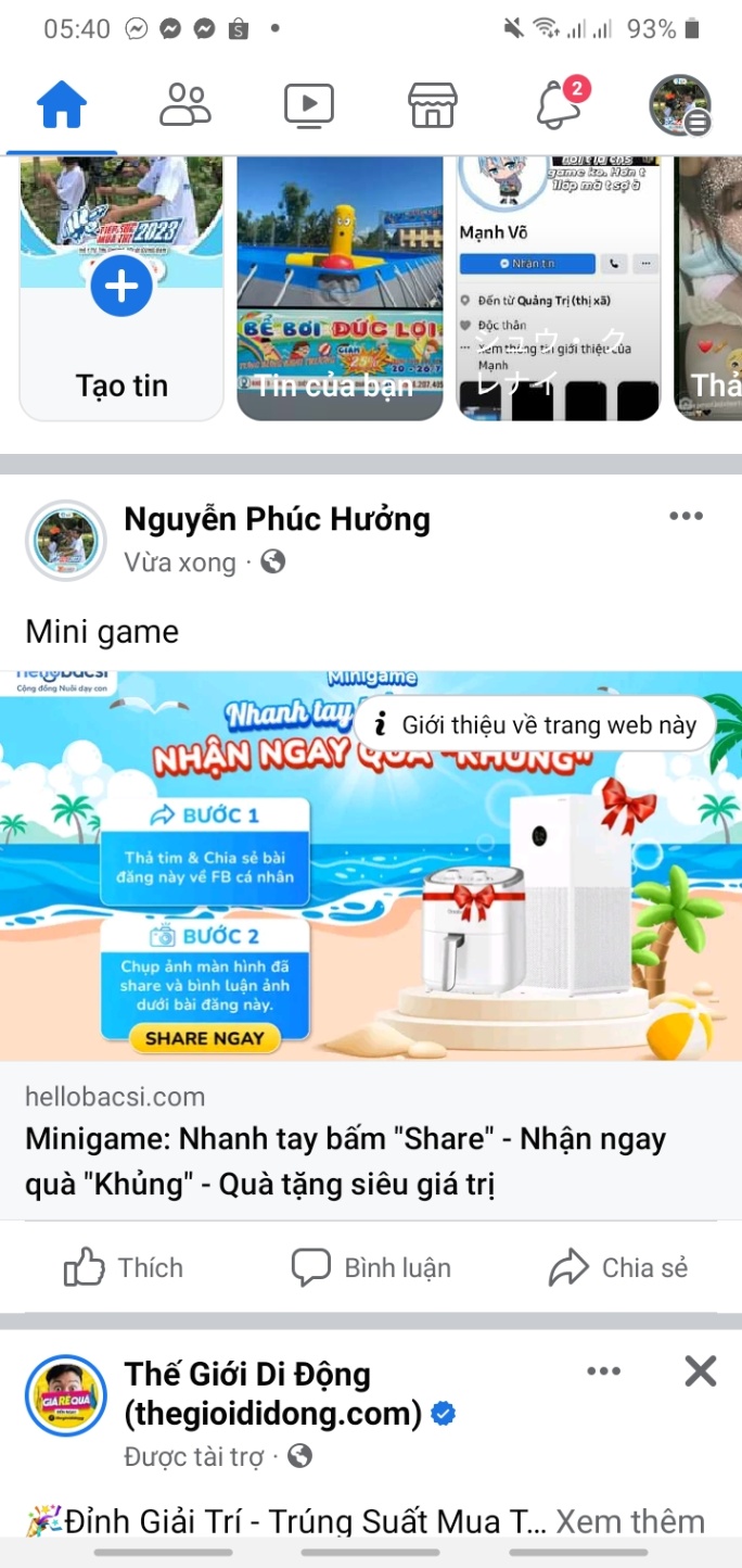 Minigame: Nhanh tay bấm "Share" - Nhận ngay quà "Khủng" - Quà tặng siêu giá trị