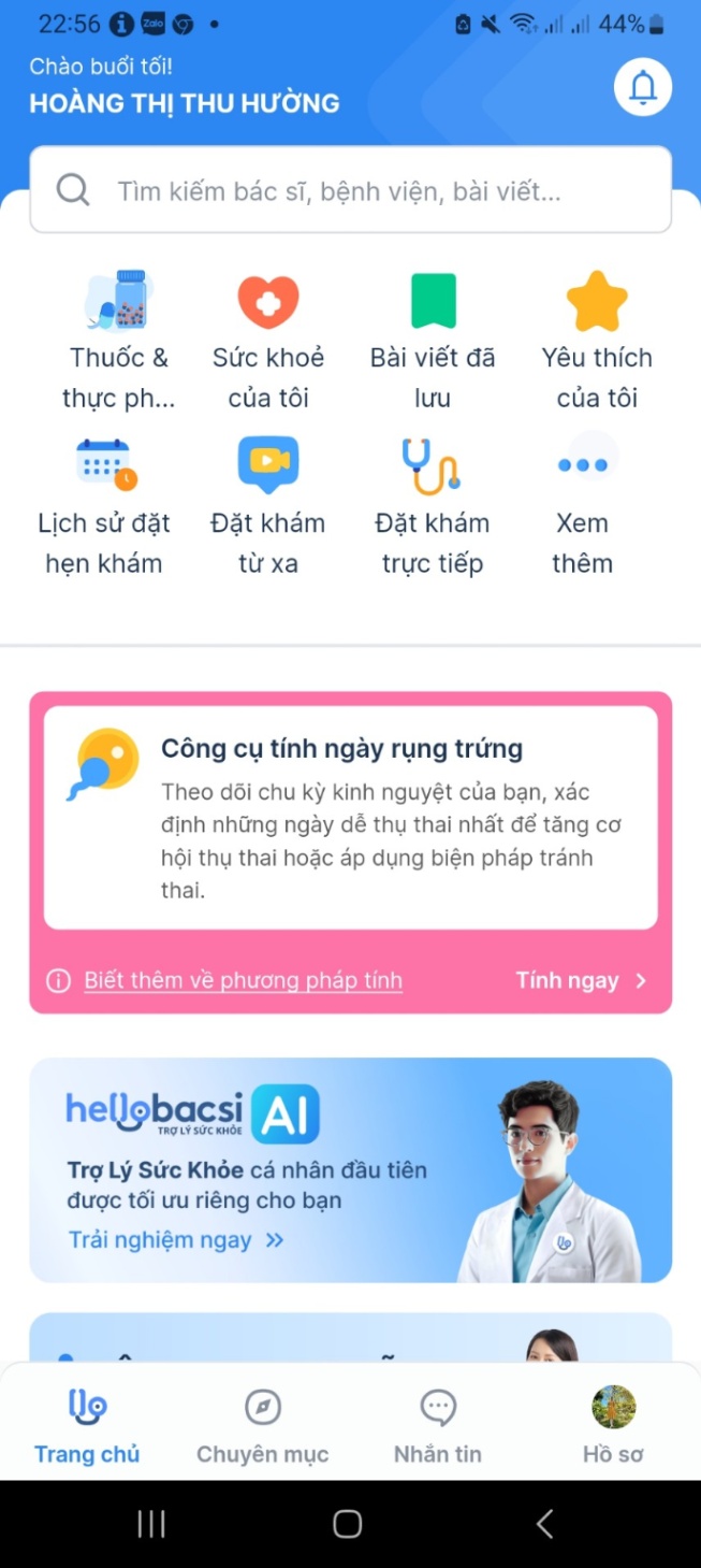 Câu hỏi có Trợ lý sức khoẻ Hello Bacsi AI trả lời được nhiều người tương tác nhất 