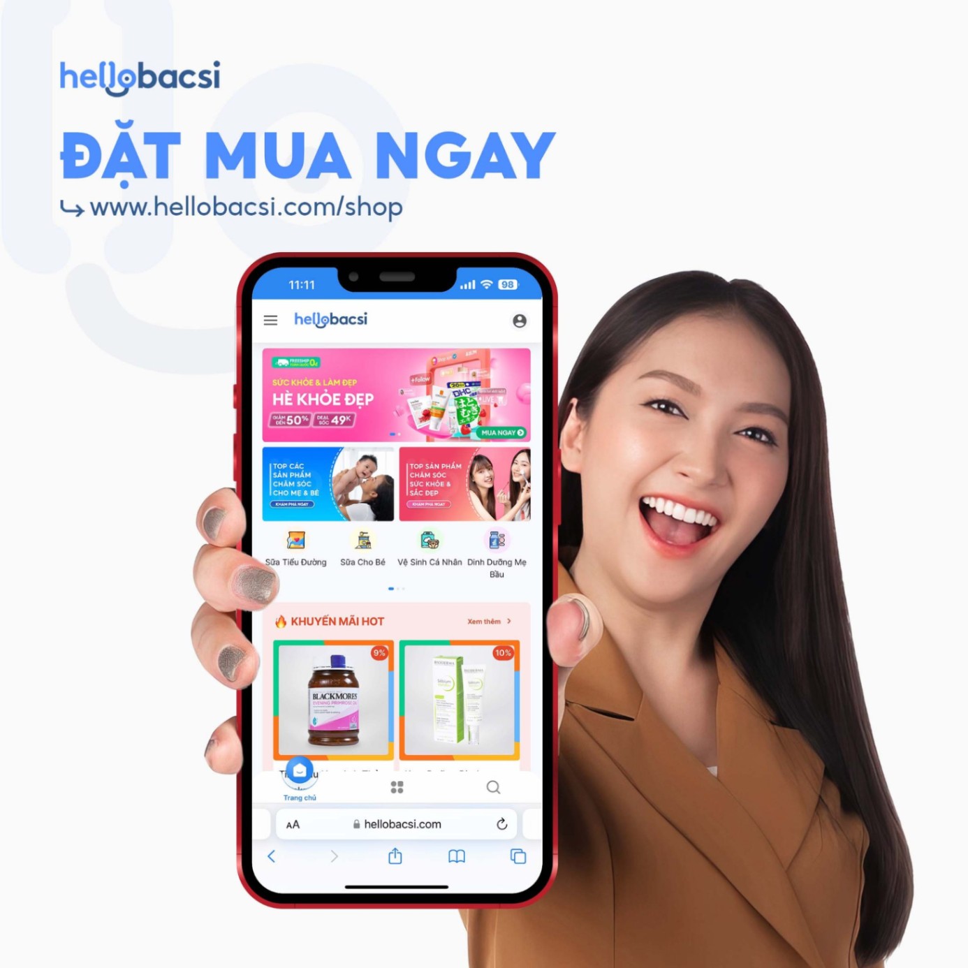 Cửa hàng trực tuyến mua sắm với nhiều ưu đãi "hot" của Hello Bacsi, xem ngay!