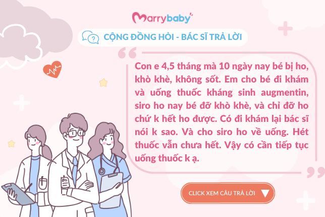 [Cộng đồng hỏi - Bác sĩ trả lời] Bé sơ sinh bị ho sổ mũi có nên cho uống thuốc?