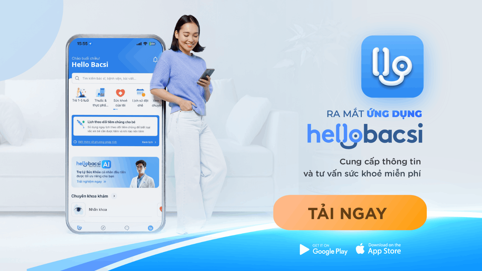 TẢI NGAY ỨNG DỤNG HELLO BACSI TẬN HƯỞNG NHIỀU ƯU ĐÃI “CỰC ĐÃ” 