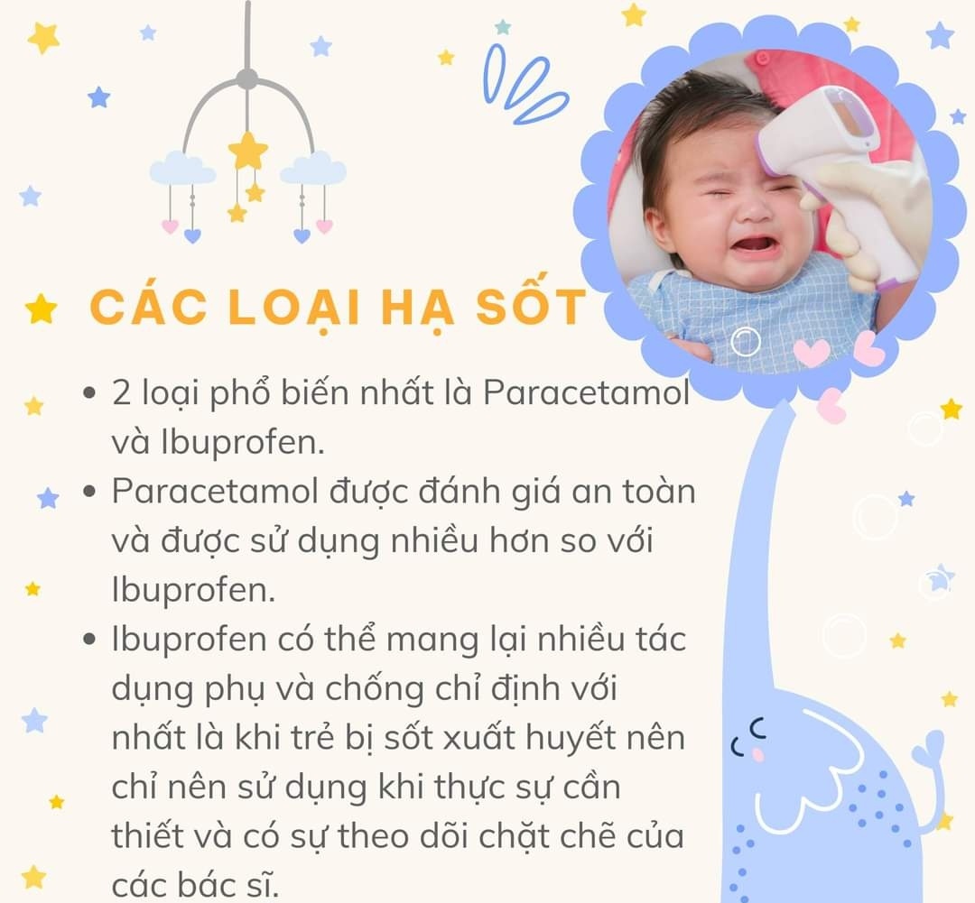 LIỀU DÙNG CỦA NHỮNG LOẠI HẠ SỐT CHO TRẺ NHỎ PHỔ BIẾN HIỆN NAY