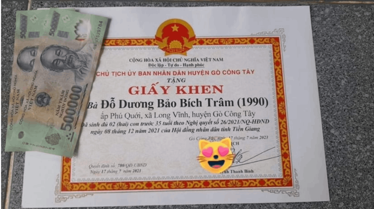 Phụ Nữ Sinh Đủ 2 Con Trước 35 Tuổi Ở Những Tỉnh Thành Này Sẽ Được Khen Thưởng Và Tặng Tiền