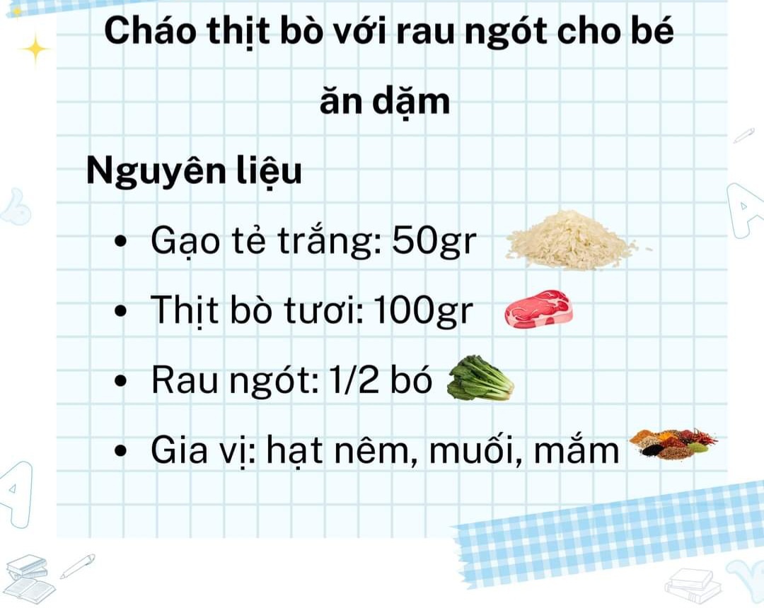 🍀Cách nấu cháo thịt bò với rau ngót cho bé ăn dặm🍀