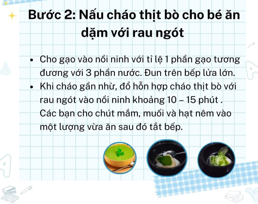 🍀Cách nấu cháo thịt bò với rau ngót cho bé ăn dặm🍀