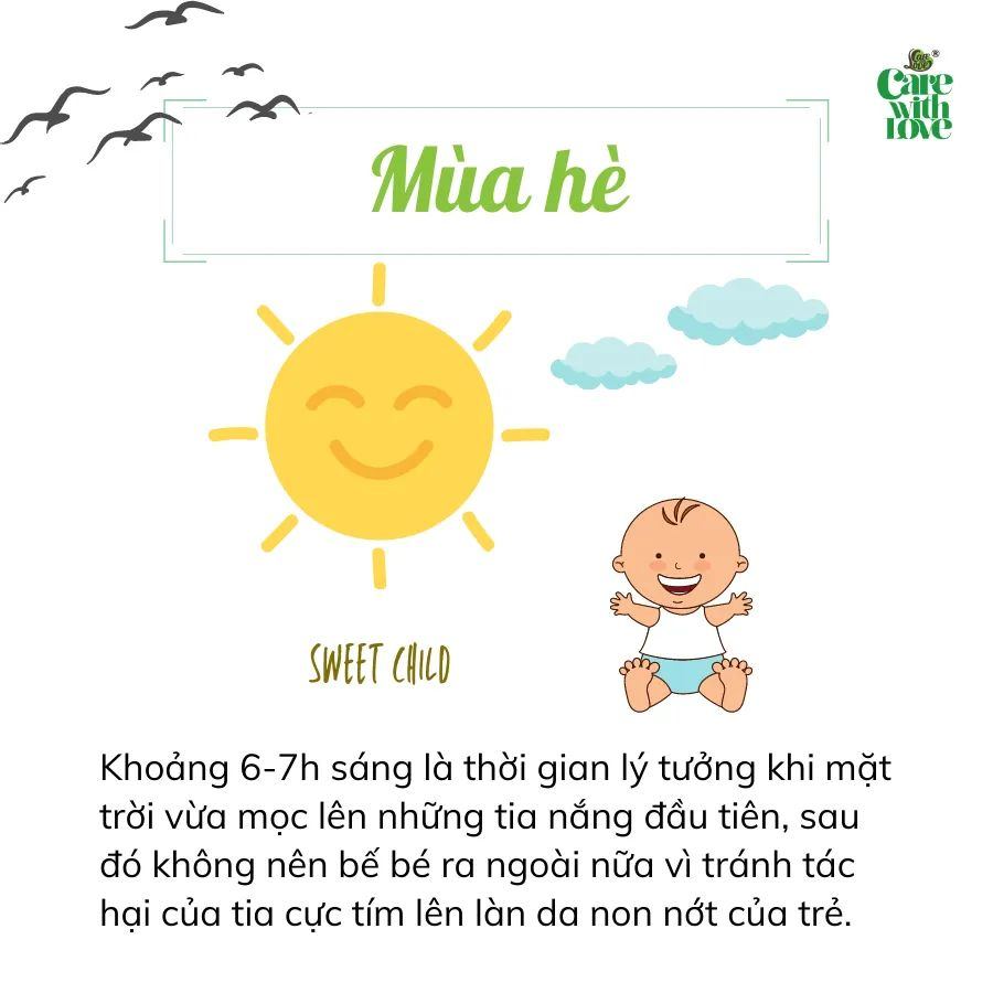 Thời gian để bé tắm nắng 