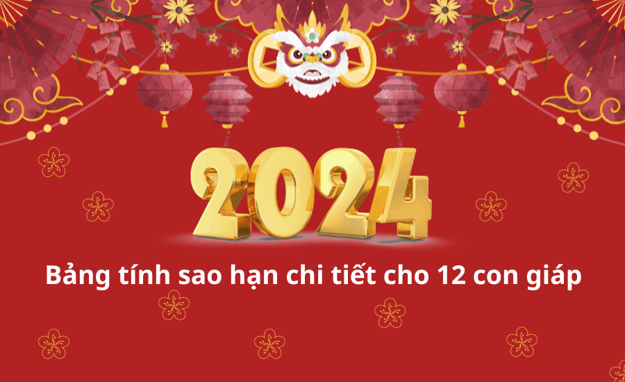 Bảng tính sao hạn 12 con giáp năm 2024 và những điều lưu ý 