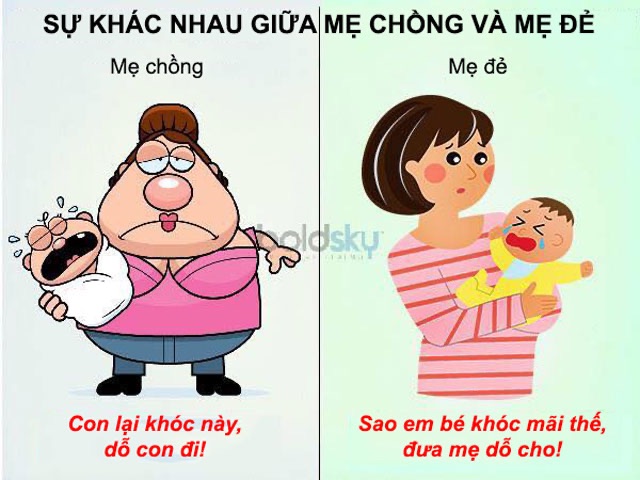 Sự khác nhau giữa mẹ chồng và mẹ đẻ