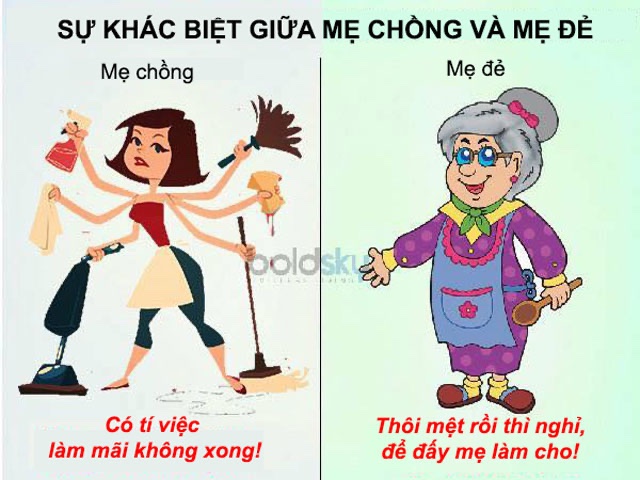 Sự khác nhau giữa mẹ chồng và mẹ đẻ